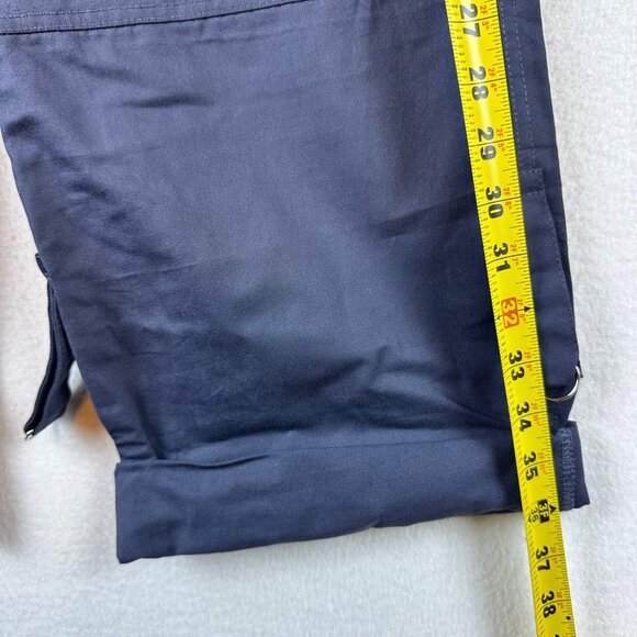 Navy Blue Utility Mens Cargo Pants W/ Zipper Pockets & Adjustable Ankles M - Picture 4 of 9